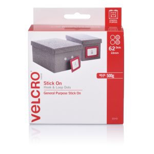 VELCRO Hook & Loop Dots 22mm x 62 roll (White) | VELCRO